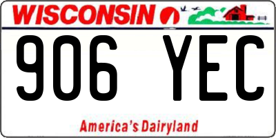 WI license plate 906YEC