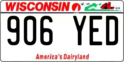 WI license plate 906YED