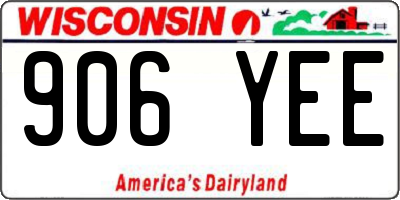 WI license plate 906YEE