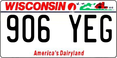WI license plate 906YEG