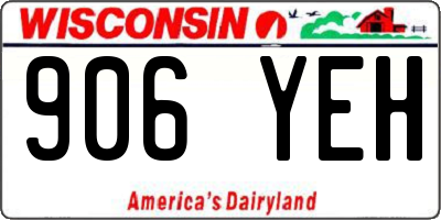 WI license plate 906YEH