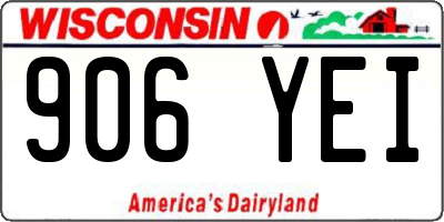 WI license plate 906YEI