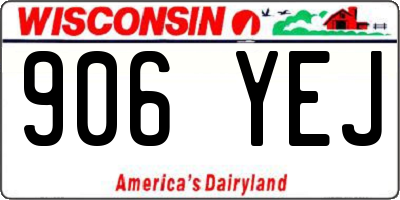 WI license plate 906YEJ