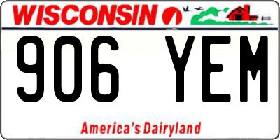 WI license plate 906YEM