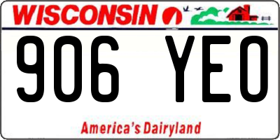 WI license plate 906YEO