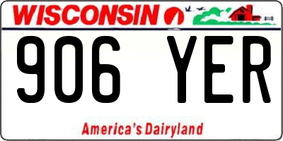 WI license plate 906YER