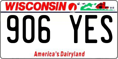 WI license plate 906YES