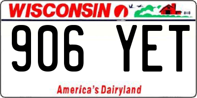 WI license plate 906YET