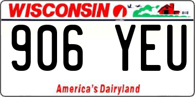 WI license plate 906YEU