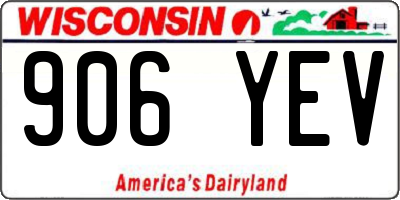 WI license plate 906YEV