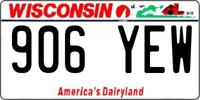 WI license plate 906YEW