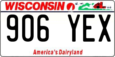 WI license plate 906YEX