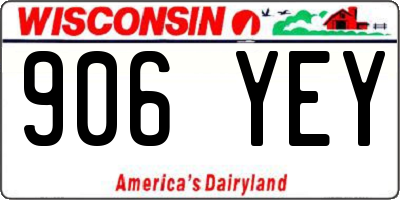 WI license plate 906YEY