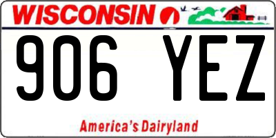 WI license plate 906YEZ