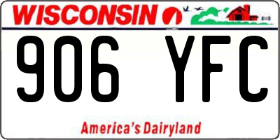WI license plate 906YFC