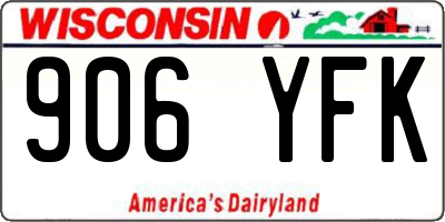 WI license plate 906YFK
