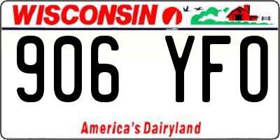 WI license plate 906YFO