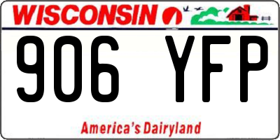 WI license plate 906YFP