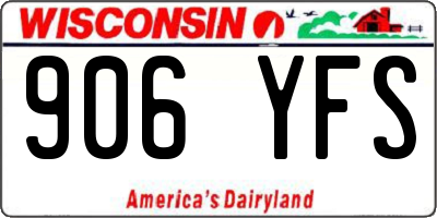 WI license plate 906YFS