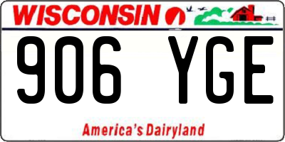 WI license plate 906YGE
