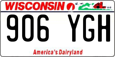 WI license plate 906YGH