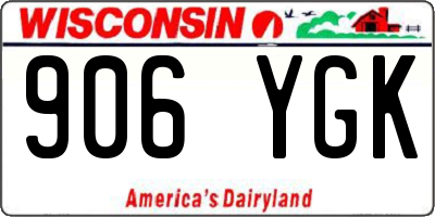WI license plate 906YGK