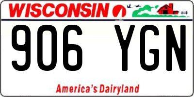 WI license plate 906YGN