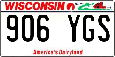 WI license plate 906YGS