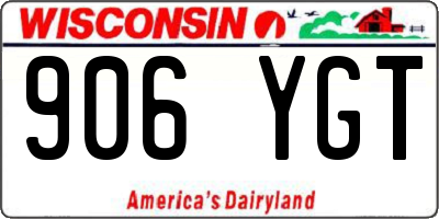 WI license plate 906YGT