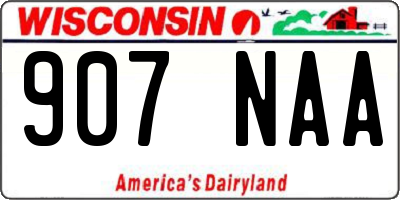 WI license plate 907NAA