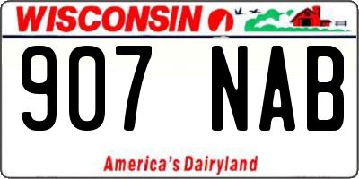 WI license plate 907NAB