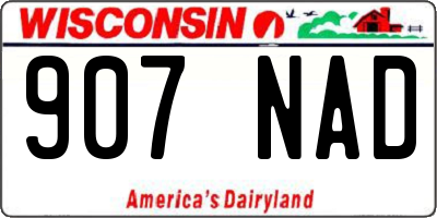 WI license plate 907NAD