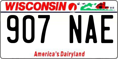 WI license plate 907NAE