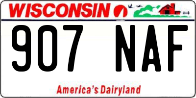 WI license plate 907NAF