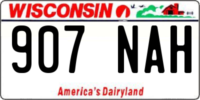 WI license plate 907NAH