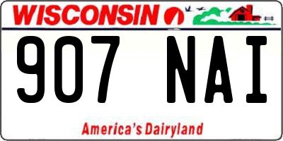 WI license plate 907NAI