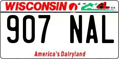 WI license plate 907NAL