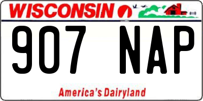 WI license plate 907NAP