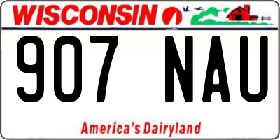 WI license plate 907NAU