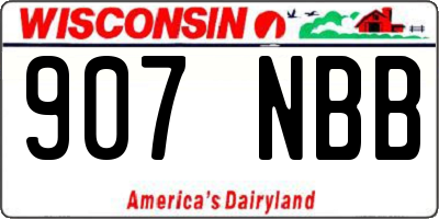 WI license plate 907NBB