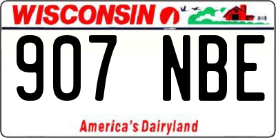 WI license plate 907NBE