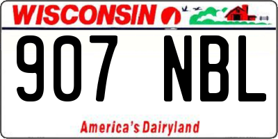 WI license plate 907NBL