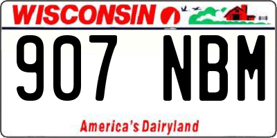 WI license plate 907NBM