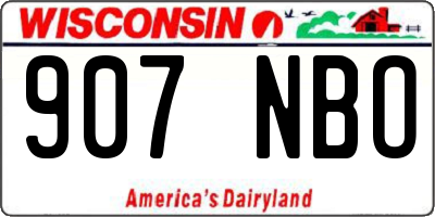 WI license plate 907NBO