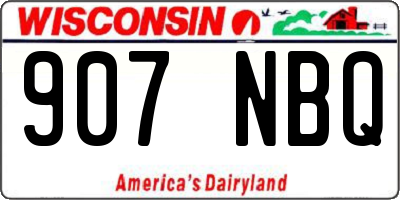 WI license plate 907NBQ