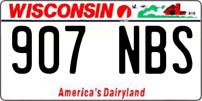 WI license plate 907NBS