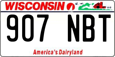 WI license plate 907NBT