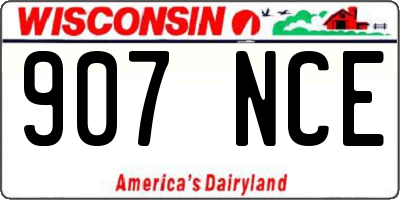 WI license plate 907NCE