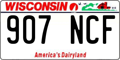 WI license plate 907NCF