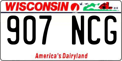 WI license plate 907NCG